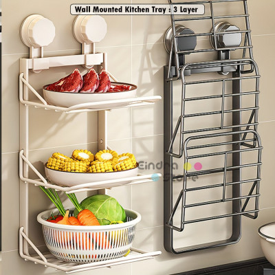Wall Mounted Kitchen Tray : 3 Layer